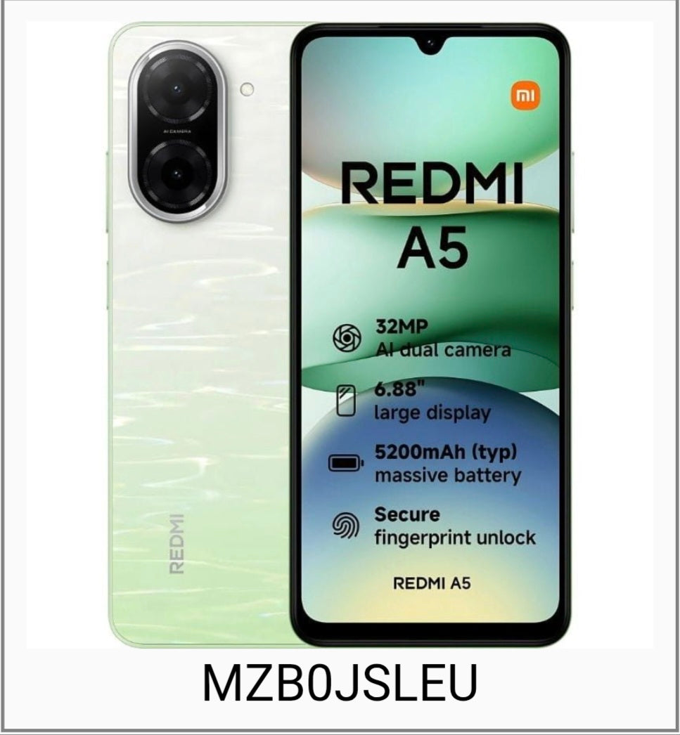 Xiaomi Redmi A5 3GB + 64GB | Pantalla 6.88” | Batería 5200mAh | Verde Aurora