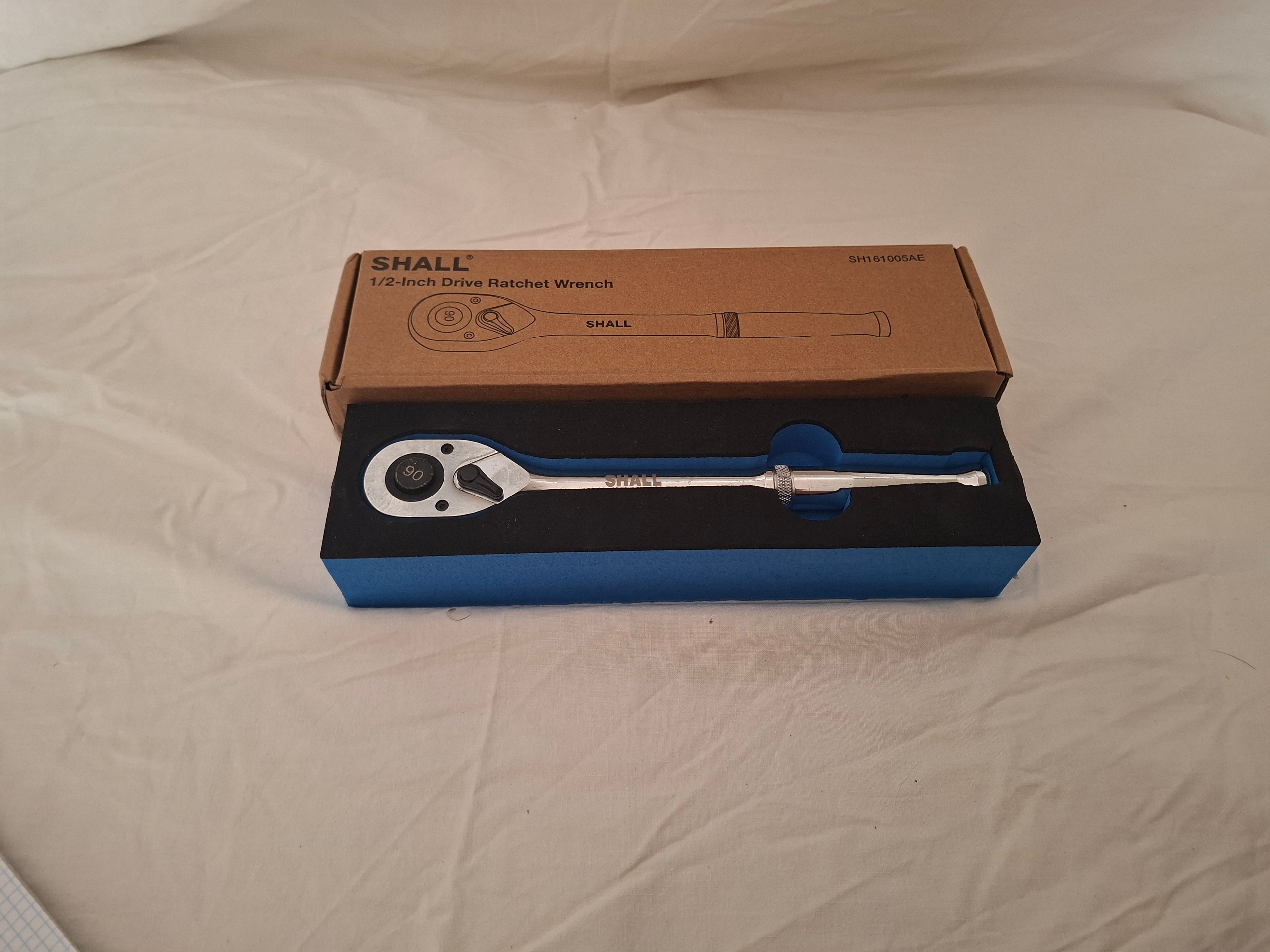 Llave de carraca SHALL 1/2” profesional 60 dientes | Acero cromado | Nueva