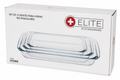 Set de 3 Fuentes de Horno Rectangulares Elite 🍽️ Cristal Resistente