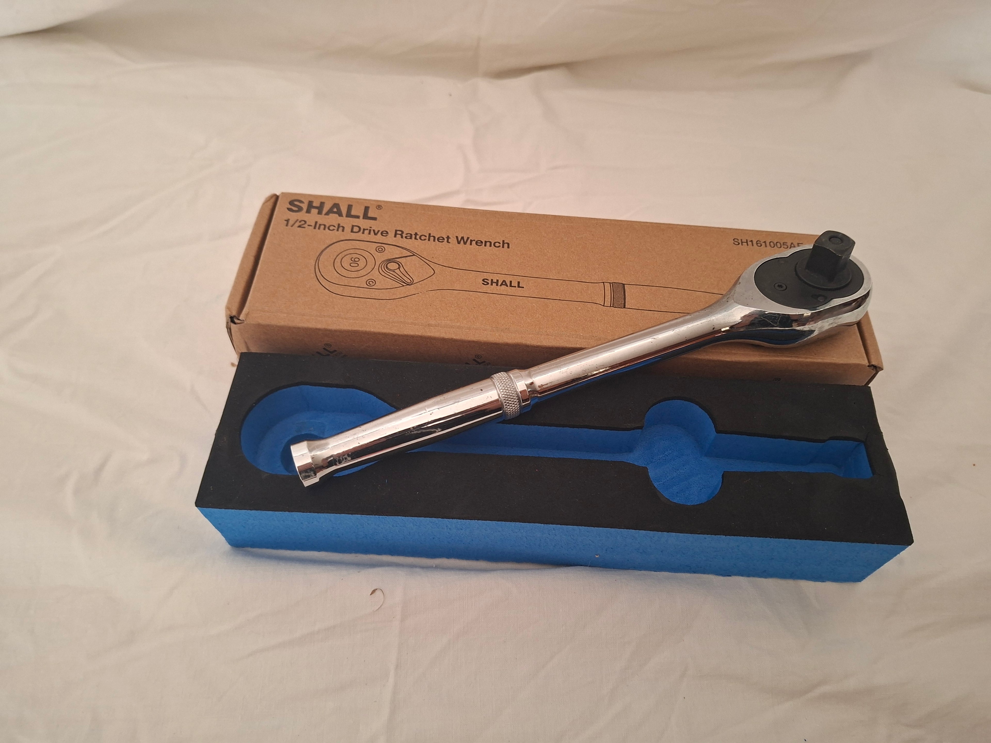 Llave de carraca SHALL 1/2” profesional 60 dientes | Acero cromado | Nueva
